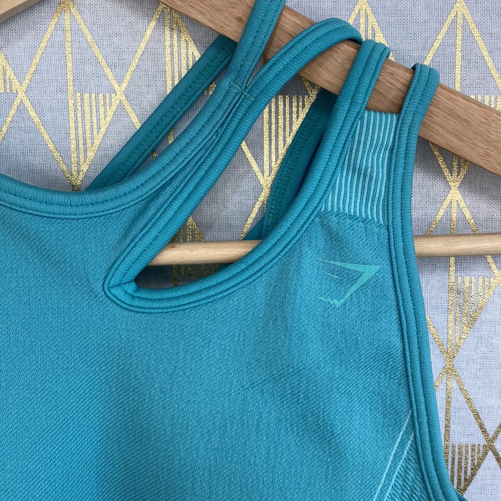 Gym Shark Ultra Seamless Teal Sports Bra - Picture 5 of 11